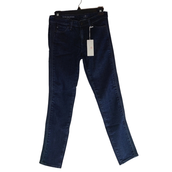 Ag Adriano Goldschmied The Prima Ankle Pintucked Blue Jeans 25 NWT - Picture 1 of 8
